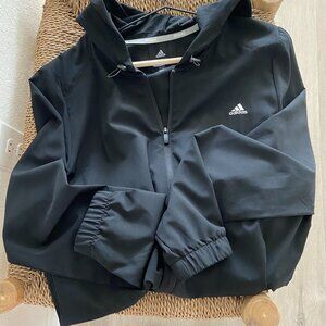 Black Adidas Unisex Jacket -Size X-Large | Front Zipper Long Sleeve Light Jacket